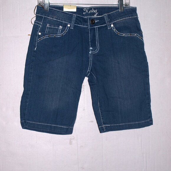 Richcow Blue Capri Jean Shorts Women Size 20 - Picture 1 of 2